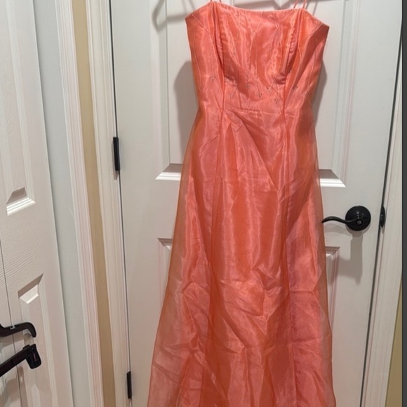 Betsy & Adam Pink Sundress with Spaghetti Straps for Prom - Picture 3 of 10